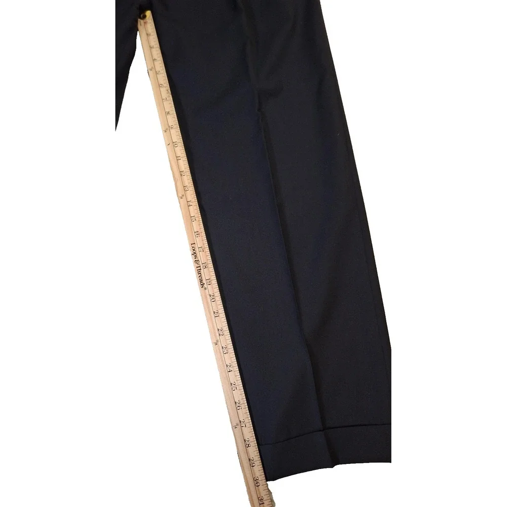 Polo Ralph Lauren Pants Men's EUR 44 US 36 Navy Virgin Wool Pleated Cuffed Italy
